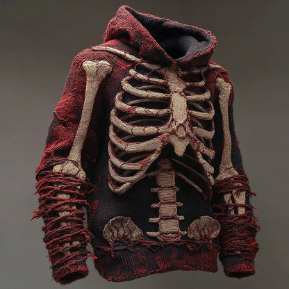 Men's Vintage Anatomy Knit Hooded Sweater artswardrobe