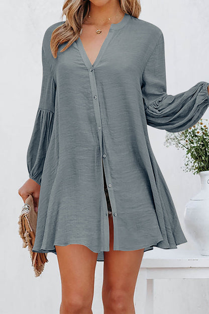 Buttons V Neck T-shirts