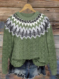 Vintage Forest Trees Cozy Knit Iceland Sweater elevenforest