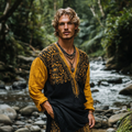 Men's Bohemian Holiday Style Linen Printed Casual Long Sleeve Tops elevenforest