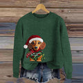 Comstylish Christmas Dog Embroidered Knit Sweater