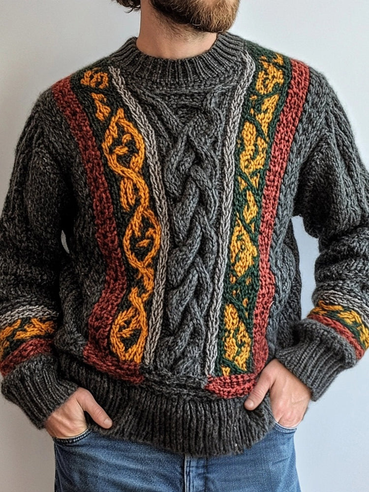 Men's Irish Celtic Jacquard Vintage Cozy Sweater elevenforest