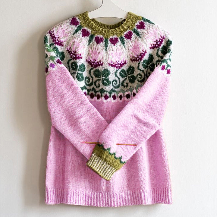 Floral Jacquard Breast Cancer Awareness Sweater elevenforest