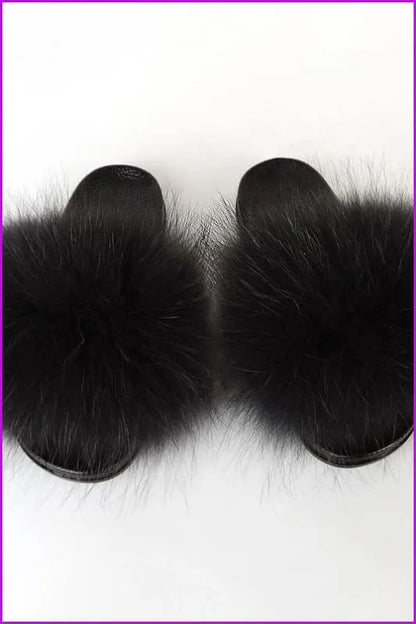{5-7 Days Wait for Make} New Color Raccoon Fur Slides F581