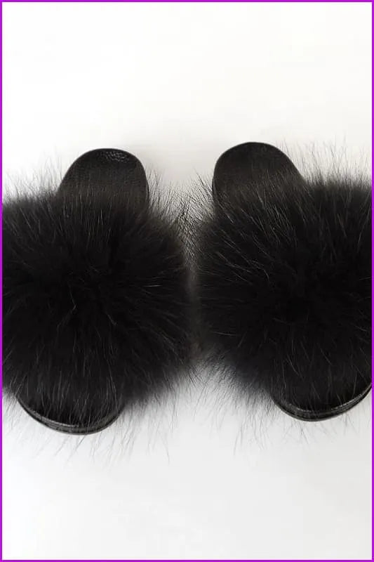 {5-7 Days Wait for Make} New Color Raccoon Fur Slides F581