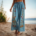 Women's Vintage Ethnic Floral Print Casual Pants elevenforest