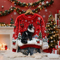 Comstylish Women's Christmas Cat-themed Plush Sweater