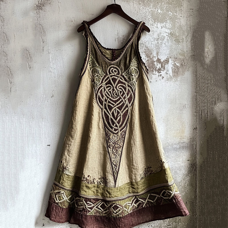 Vintage Viking Gradient Linen Tank Dress elevenforest