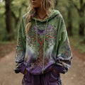 Women's Vintage Viking Celtic Knot Tree Of Life Gradient Hoodie elevenforest