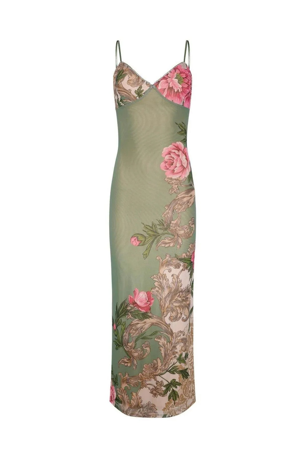 Patti Printed Bodycon Slip Maxi Dress