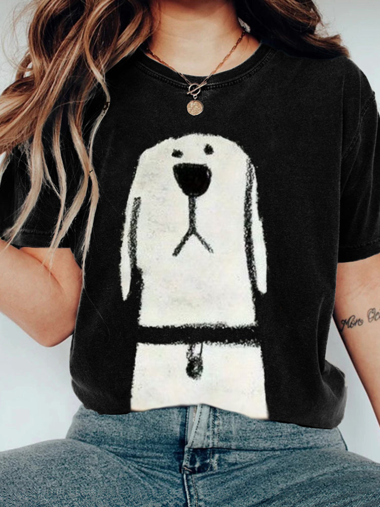 Comstylish Bell-shaped Puppy Leisure Short-sleeved T-shirt