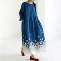 Comstylish Japanese Art Retro Plant Flower Printed Dress