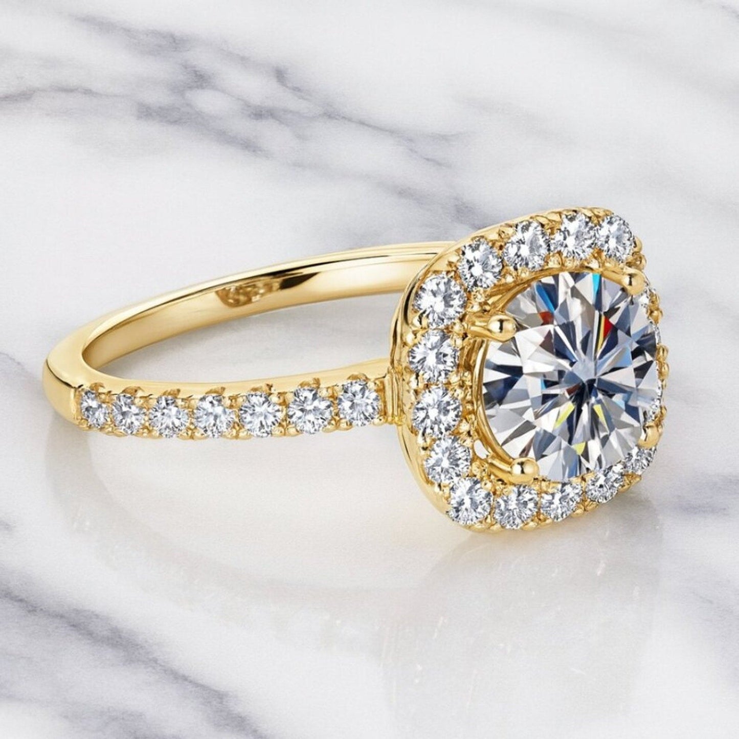 "waverly" Lab Diamond Travel Ring
