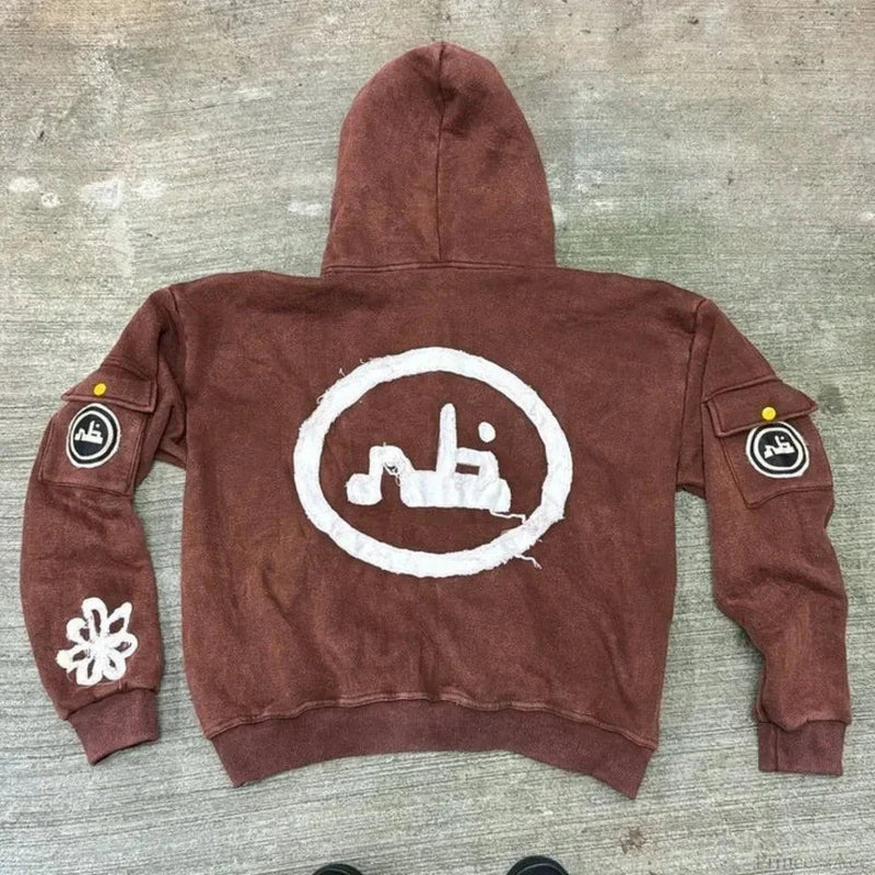 Dark Zipper Joined Hoodie