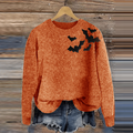 Women's Halloween Print Cozy Knit Sweater artswardrobe