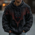 Halloween Devil Bat Inspired Jacquard Art Hooded Sweater elevenforest