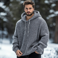 Men'S Vintage  Chunky Knit Jacquard Cozy Hooded Sweater elevenforest