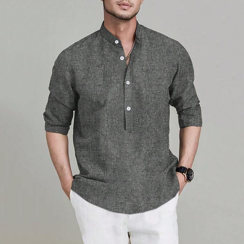 Men's Vintage Cotton Linen Button Casual Shirt elevenforest