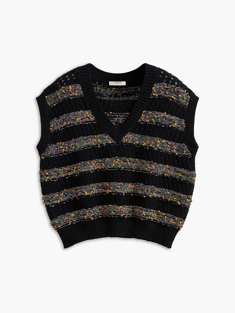 Colorful Dot Striped Vest