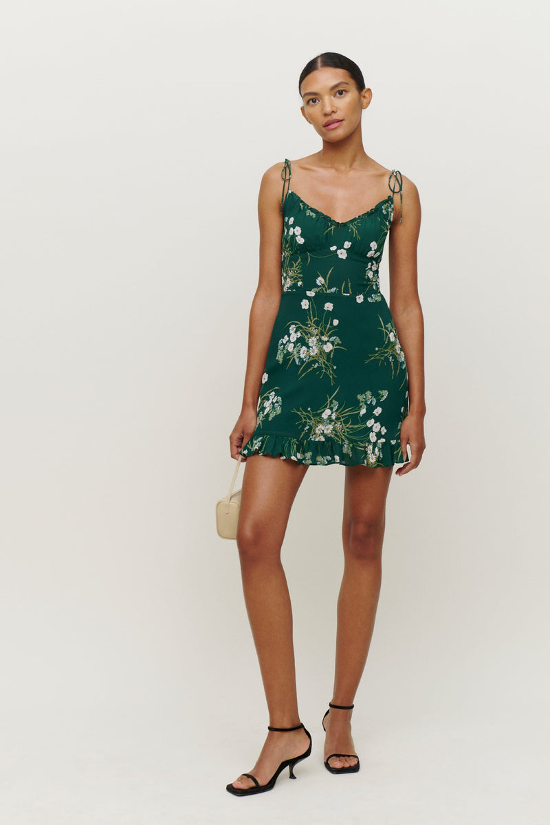 Cami V-neck Ruffle Mini Dress