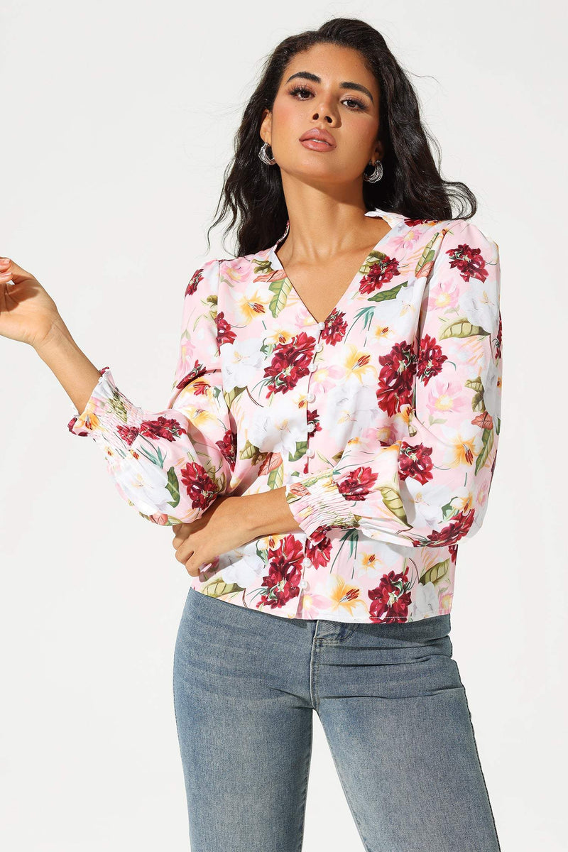 Long Sleeve V-neck Top