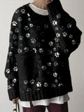 Lovely Cat Paws Graphic Big Pocket Cozy Sweater elevenforest