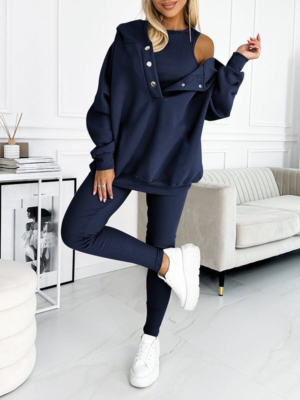 Hooded and Comfortable Sweatshirt Suit