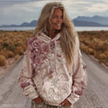 Rose Sequin Pattern Vintage Casual Long-sleeved Hoodie elevenforest