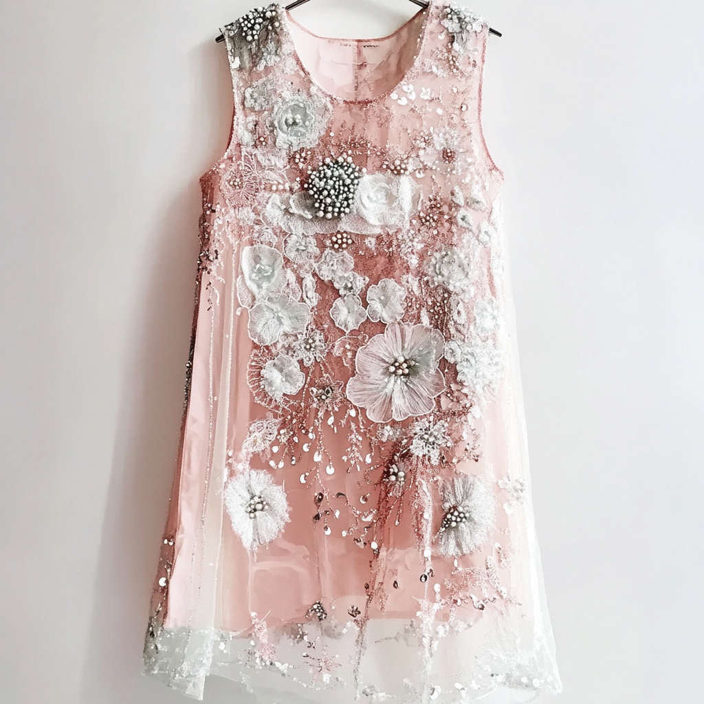 Elegant Flower Sequin Embroidered Tulle Vest elevenforest