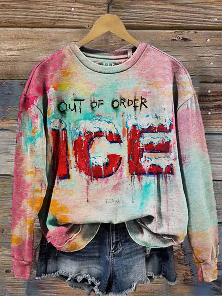 Comstylish Ice Out Of Order Art Print Cozy Sweatshirt