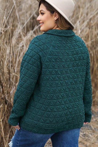 Quilted Blackish Green Sweatshirt