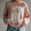 Comstylish Fuzzy Goldendoodles Dog Felt Cozy Knit Sweater