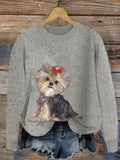 Comstylish Fuzzy Yorkshire Plush Patchwork Knit Sweater