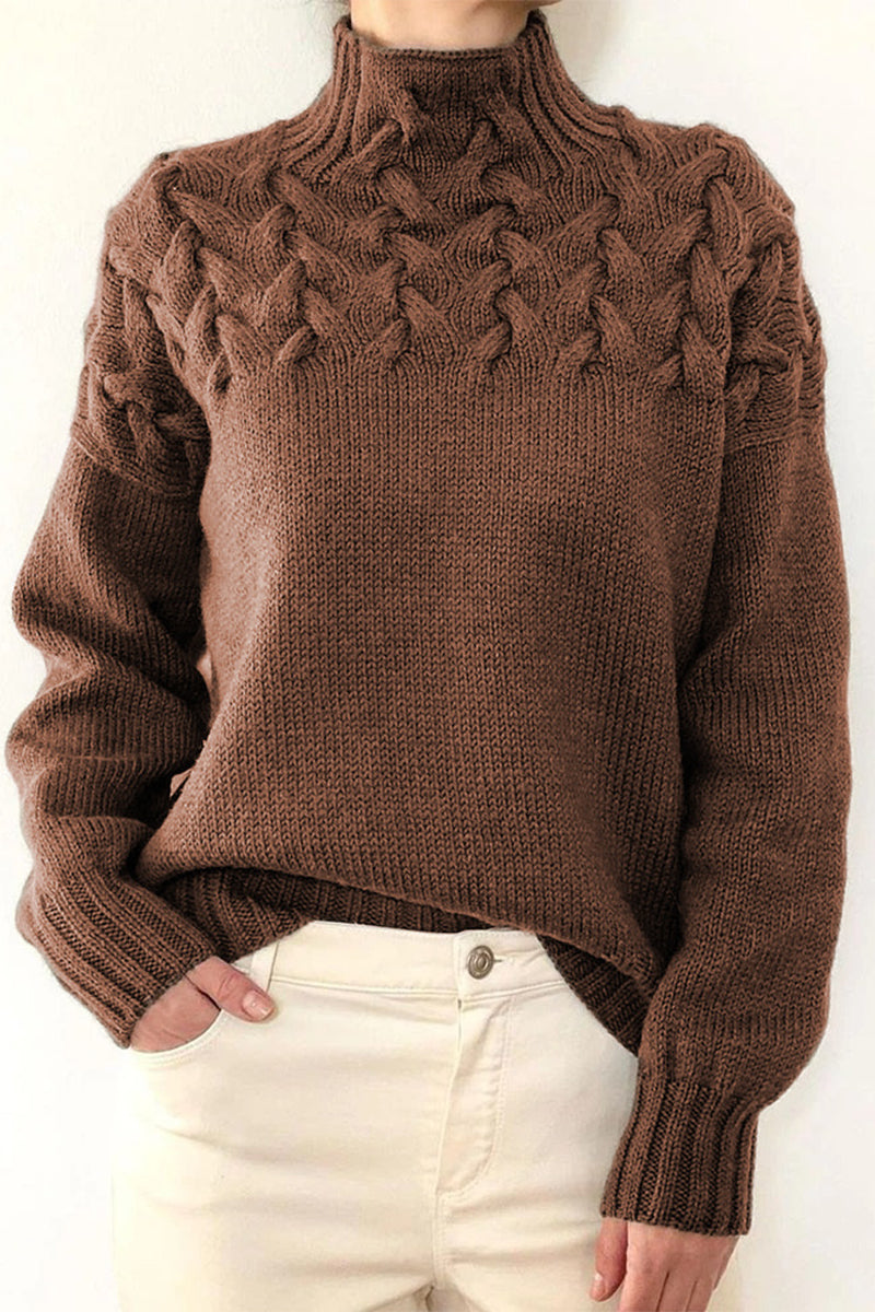 Lucía® | Casual solid color turtleneck sweaters