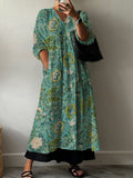 Women'S Vintage Floral Pattern Pattern Cotton Dress