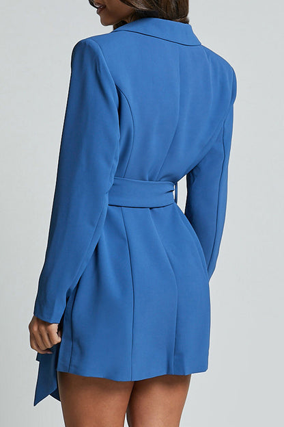 Formal Color Lace Up Buttons Turn-back Collar Outerwear(3 Colors)