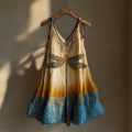 Vintage Dragonfly Ancient Egyptian Gradient Linen Tank Top elevenforest
