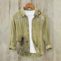 Japanese Art Fish Floral Casual Linen Blend Shirt elevenforest
