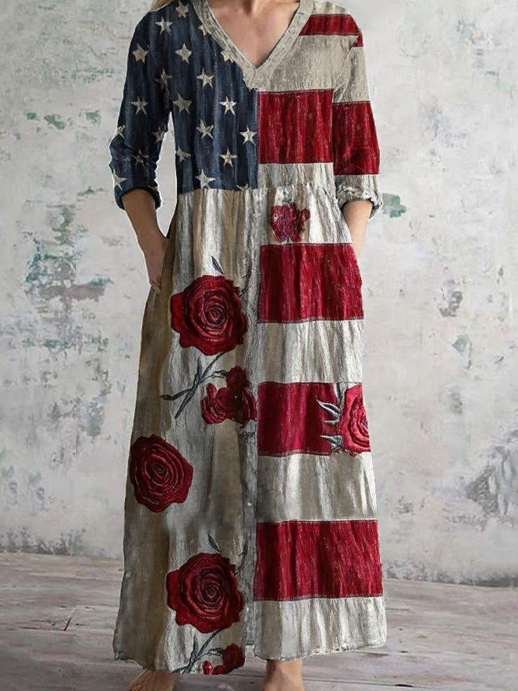 Comstylish Women's Independence Day Print Dress