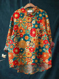 Women's Hippie Floral Art Print Casual  Shirt