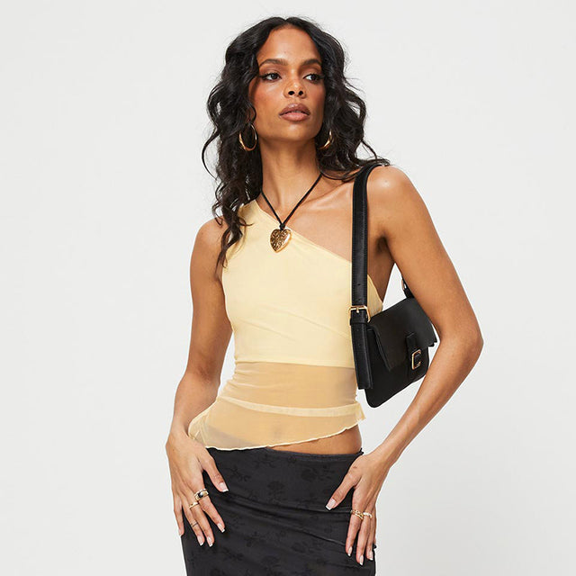 Asymmetrical Crop Top One Shoulder Tank Tops Sleeveless Summer Shirts Female Clothes