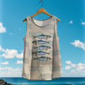Women's Loose Sea Fish Linen Sleeveless Tank Top elevenforest
