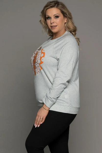 Leopard Print Halloween Gray Sweatshirt