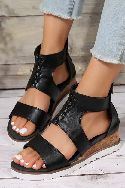 Black Crisscross Gladiator Sandals