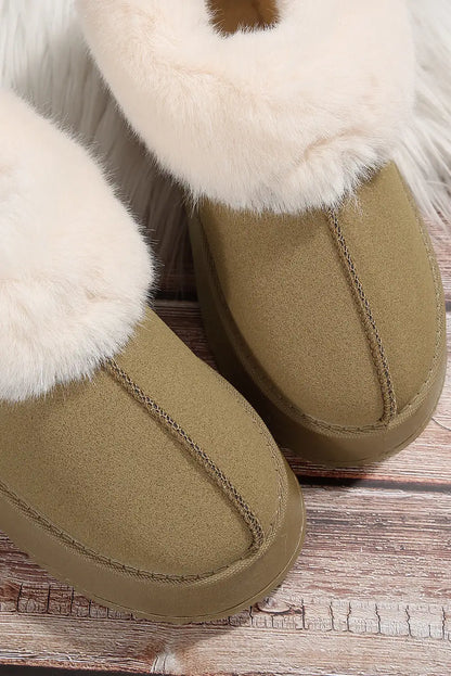 Sage Plush Suede Snow Boots