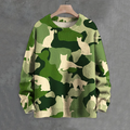 Men's Cats Camouflage Art Print Knit Crew Neck Sweater elevenforest