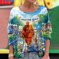 Comstylish Retro Walk For Peace Print T Shirt