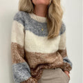Retro Contrast Crew Neck Sweater elevenforest