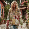 Women's Bohemian Floral Patchwork Cozy Hoodie elevenforest