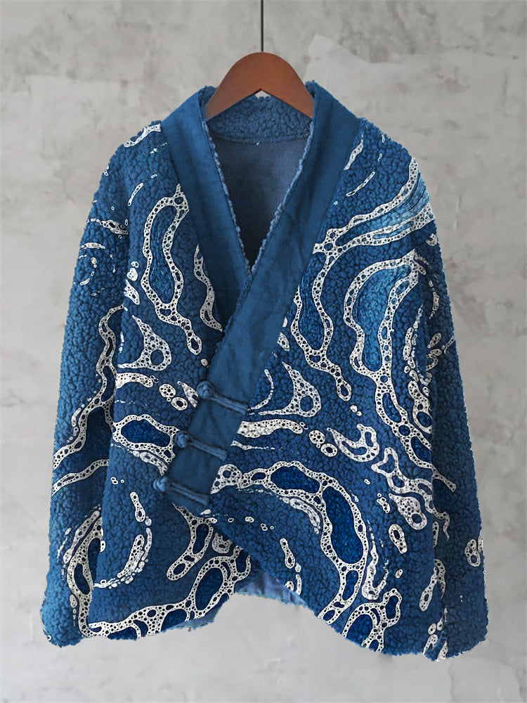 Ocean Wave Pattern Women's Kimono elevenforest